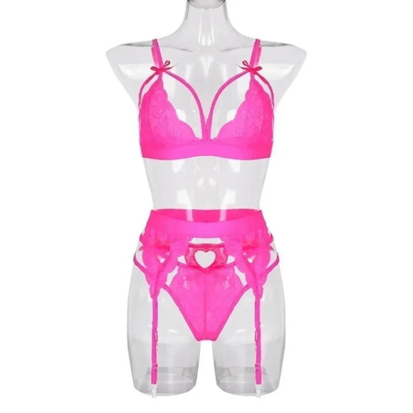 NEW! “Pretty In Pink” 3 Piece Lingerie Set - Picture 11 of 14